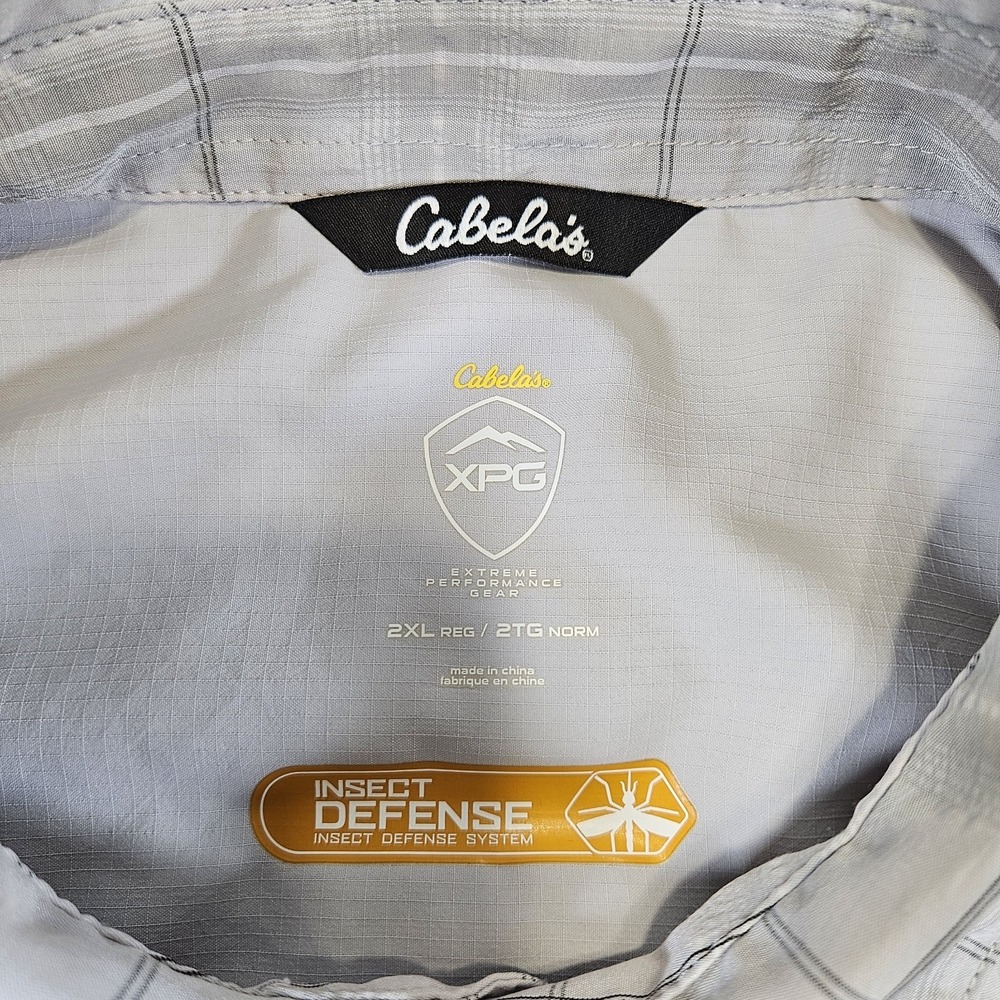 Cabelas XPG Shirt Mens 2XL Grey Outdoor Fishing Hiking XPG Insect Defense - Picture 2 of 15